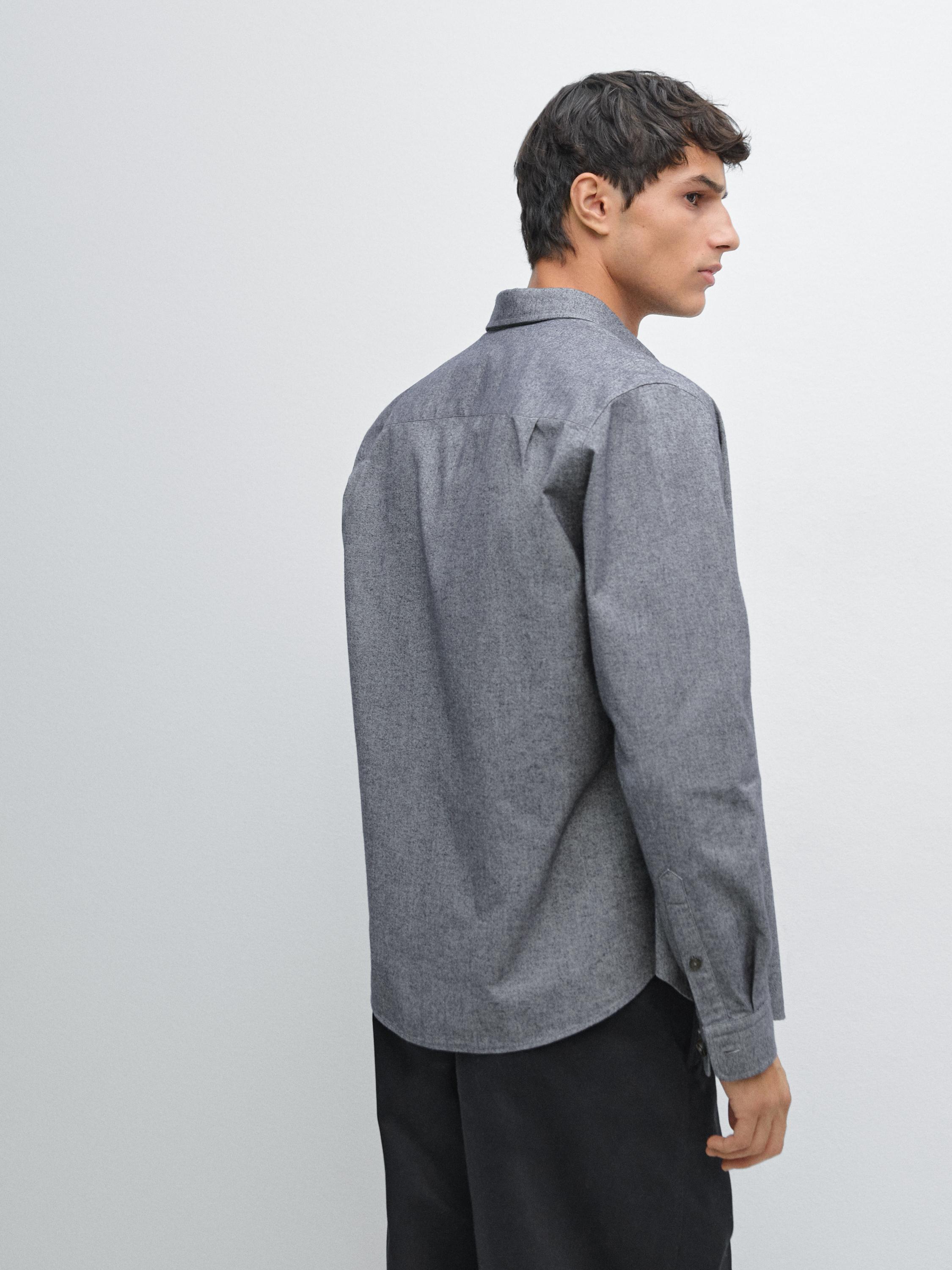 Melange overshirt with pocket